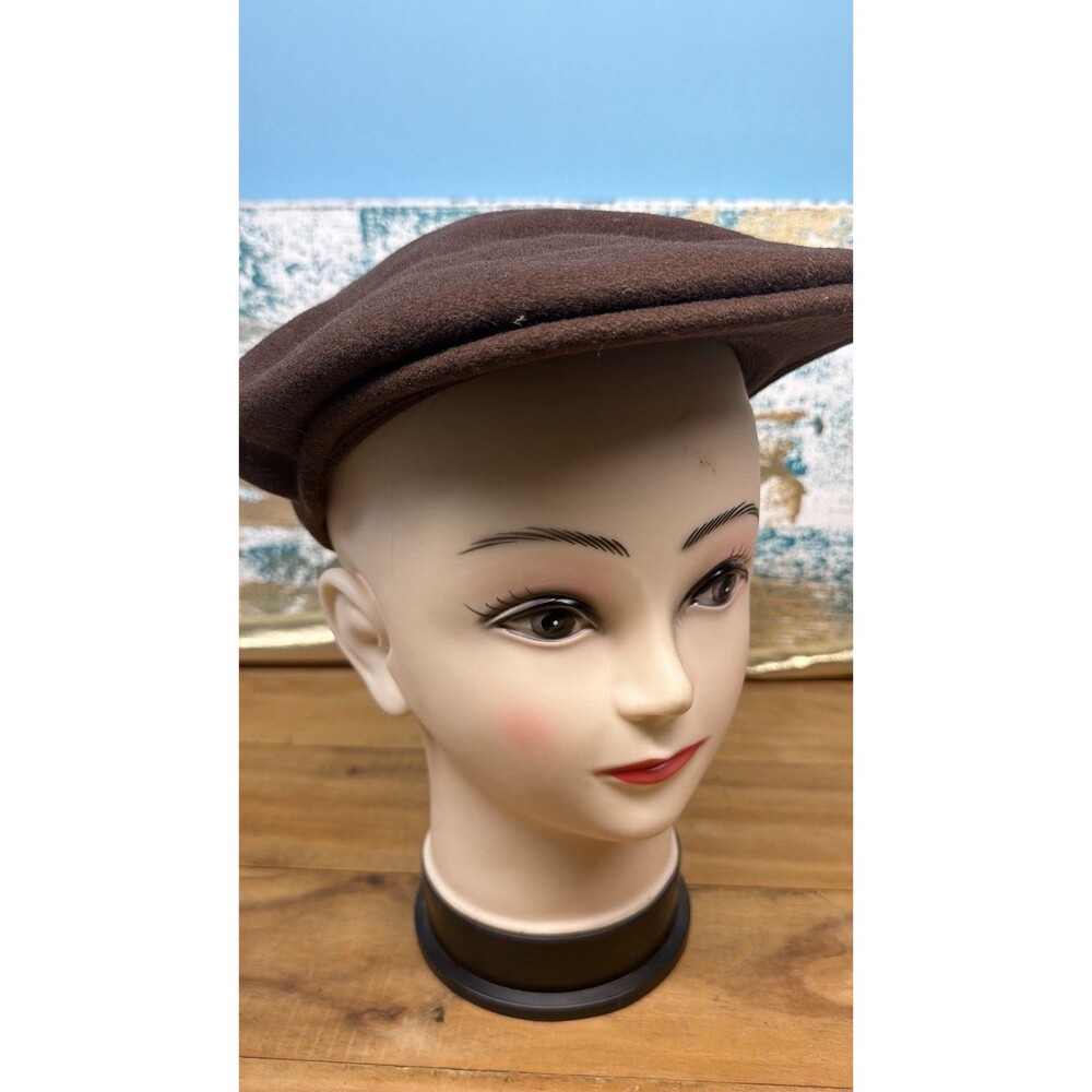 Kangol Wool 504 Newsboy Hat Cap Brown Small 100% Wool